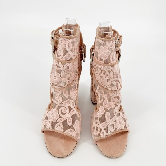 LAURENCE DACADE Lace Pattern Buckle Sandal Heel Size 5 - Picture 2 of 6